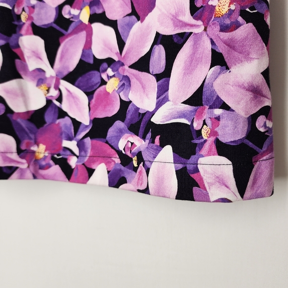 Lands End Purple Floral Midi Dress Size 6 - Picture 2 of 7